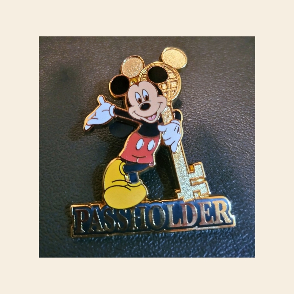 Disney Mickey Mouse Passholder Pin - Gold, Black, and Yellow